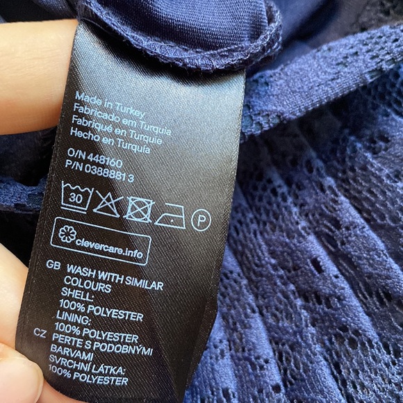 H&M lace navy pleated midi/maxi skirt Size 2 NWT - Picture 12 of 13